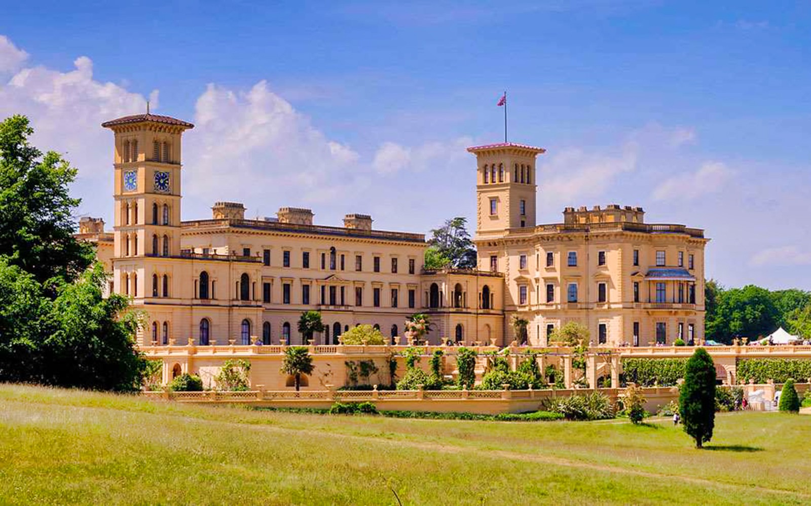 ஒஸ்போர்ன் ஹவுஸ் வெளிப்புறம் மற்றும் தோட்டங்கள், ஐஸ் ஆஃப் வைட், இங்கிலாந்து.