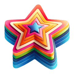 A colourful star