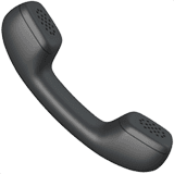 A black telephone receiver, curved and designed for holding during calls.