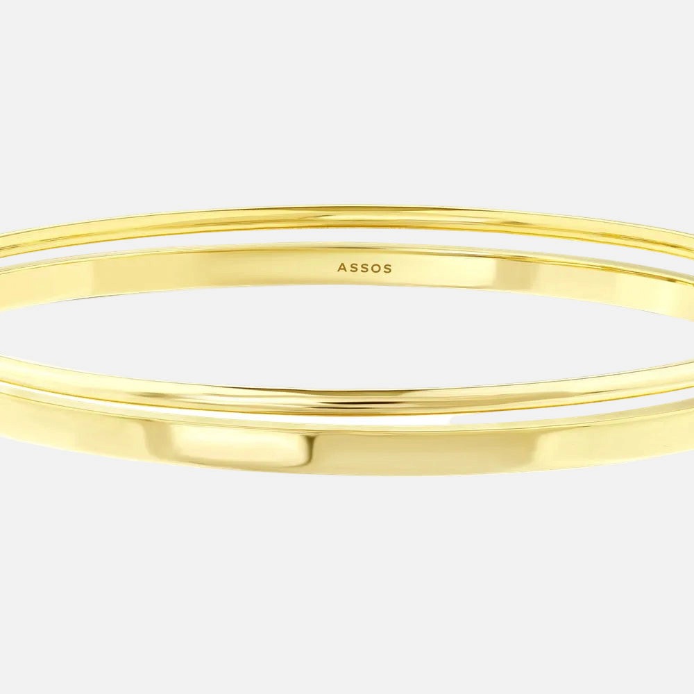 Assos Pırlanta 14 Ayar Altın Modern Şık Kelepçe Bilezik Modeli