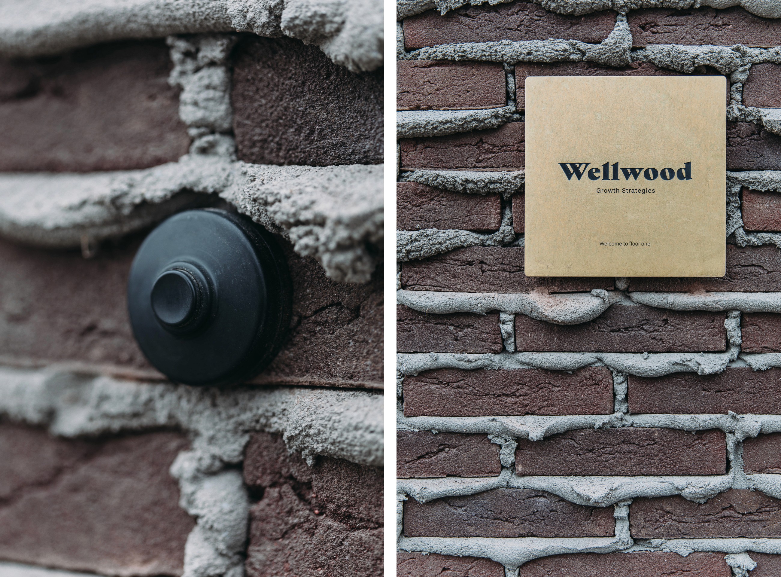 Exterior photo of the Wellwood name tag on the facade