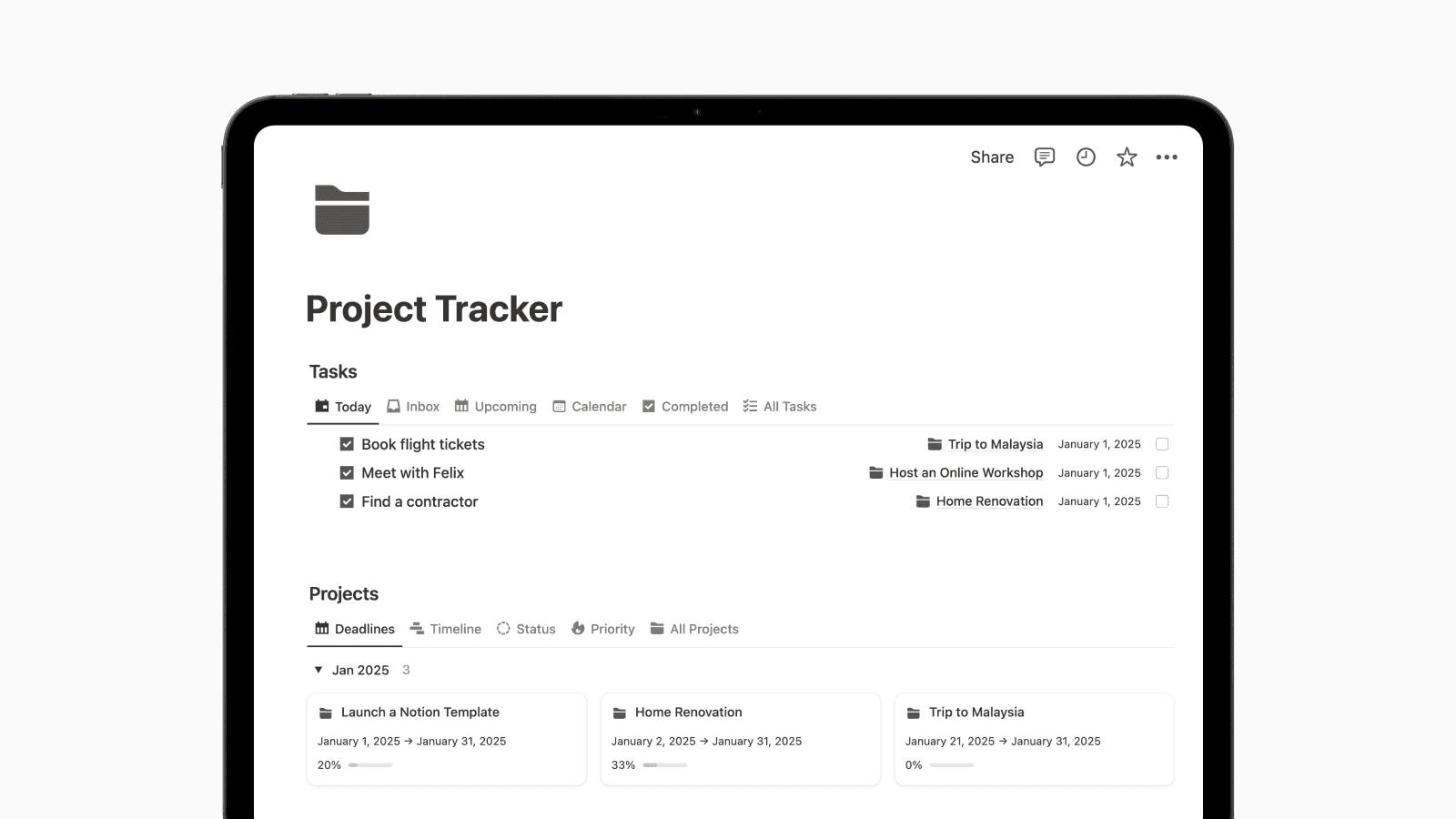 Project Tracker Notion Template