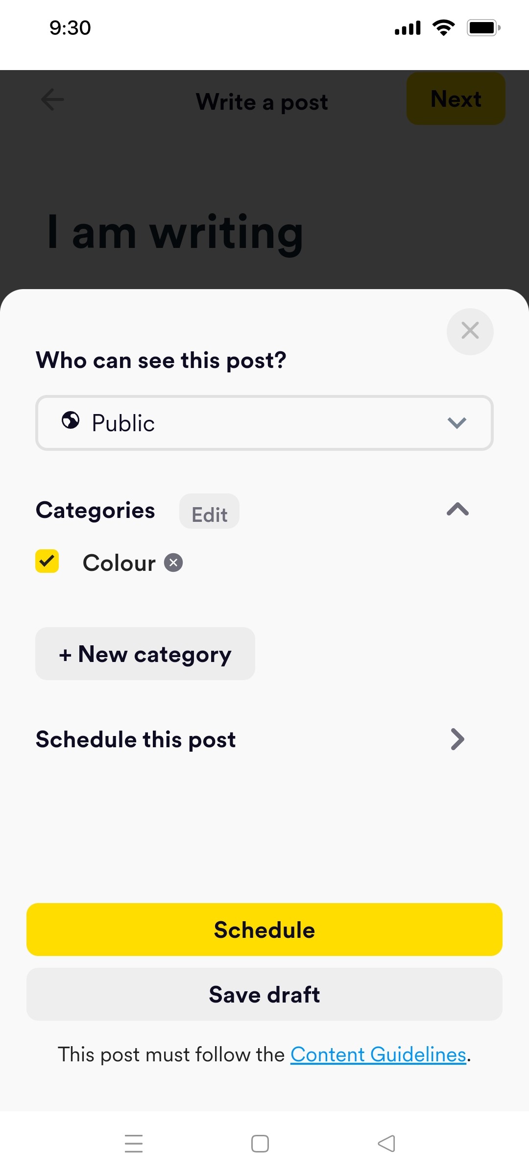 buy me a coffee publish post 3 screen