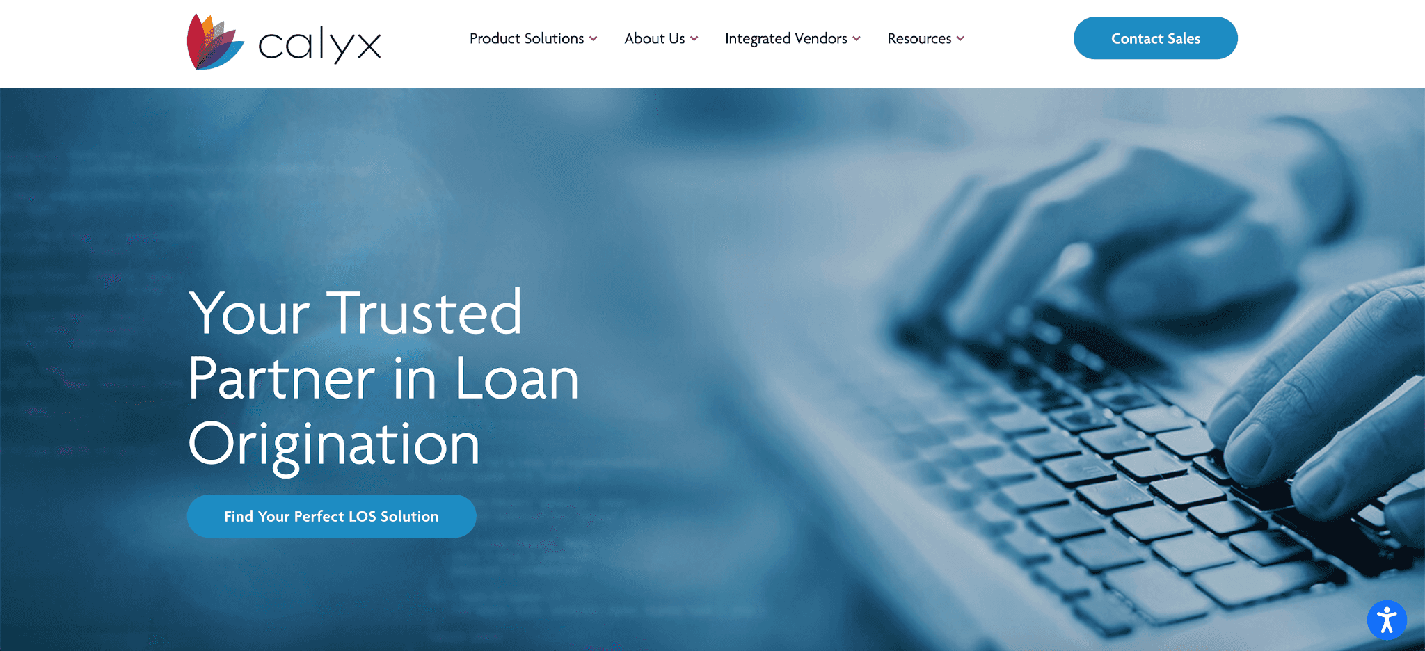 Calyx website homepage