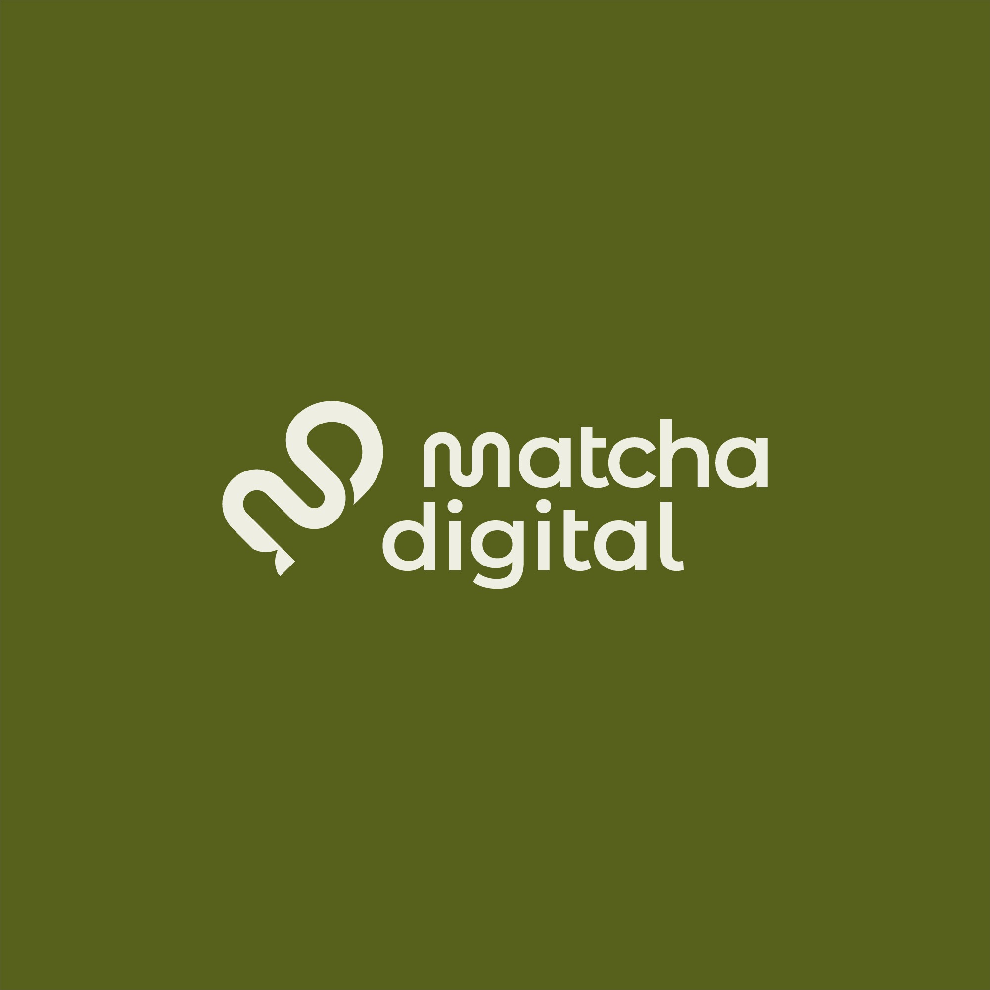 logo complet matcha digitale sur fond vert.