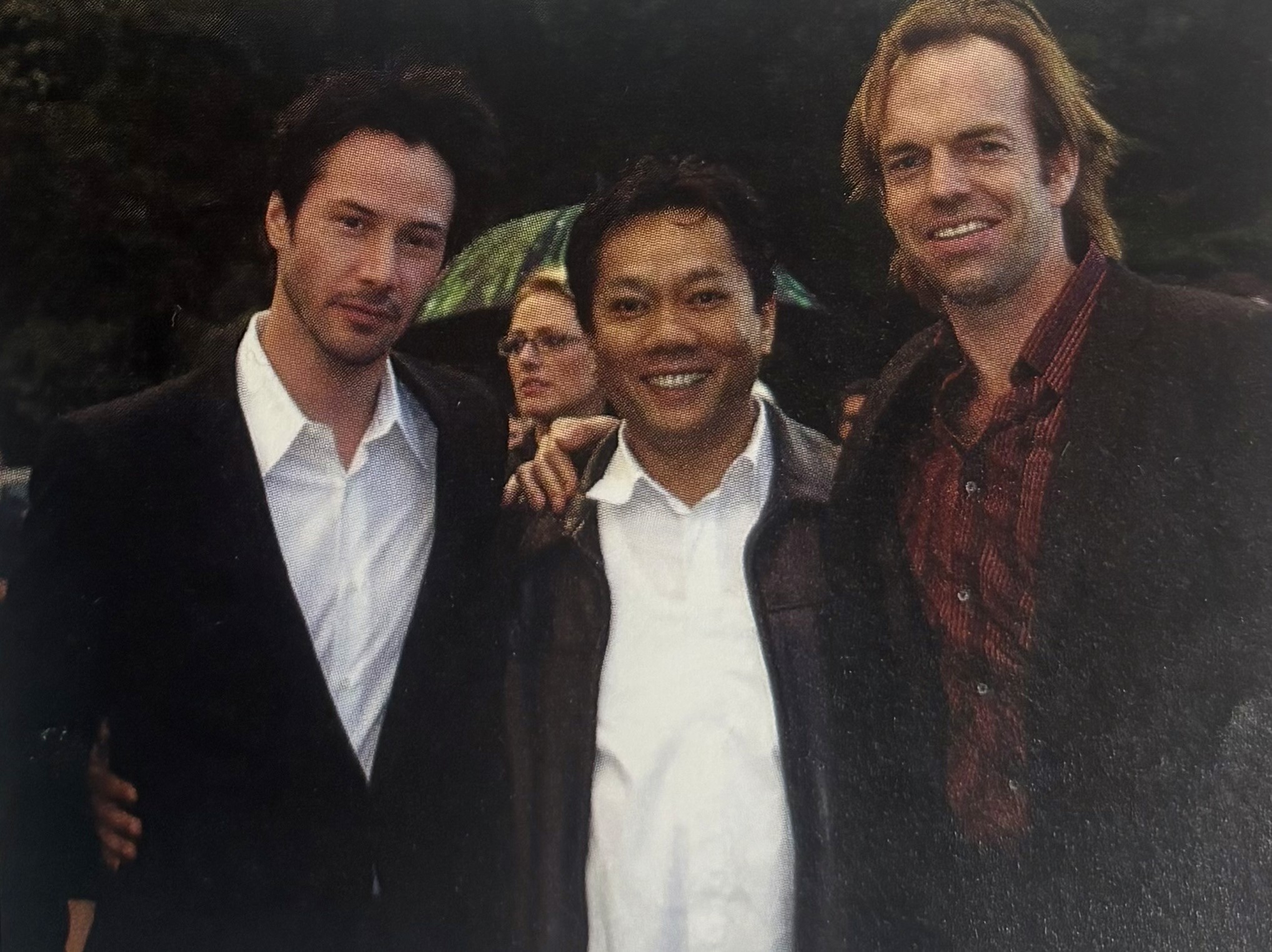 Keanu Reeves, Longy Nguyen and Hugo Weaving in the Matrix-era Sydney archive