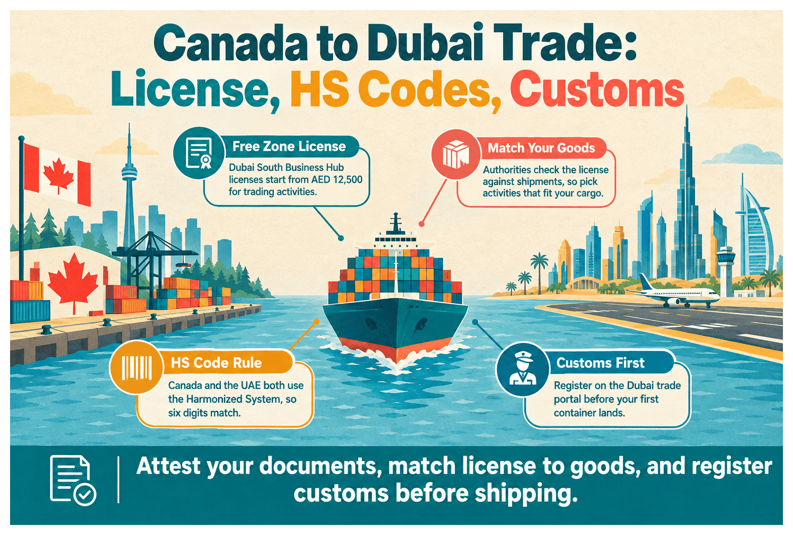 Infographic: Import and Export Between Canada and Dubai: License and Process