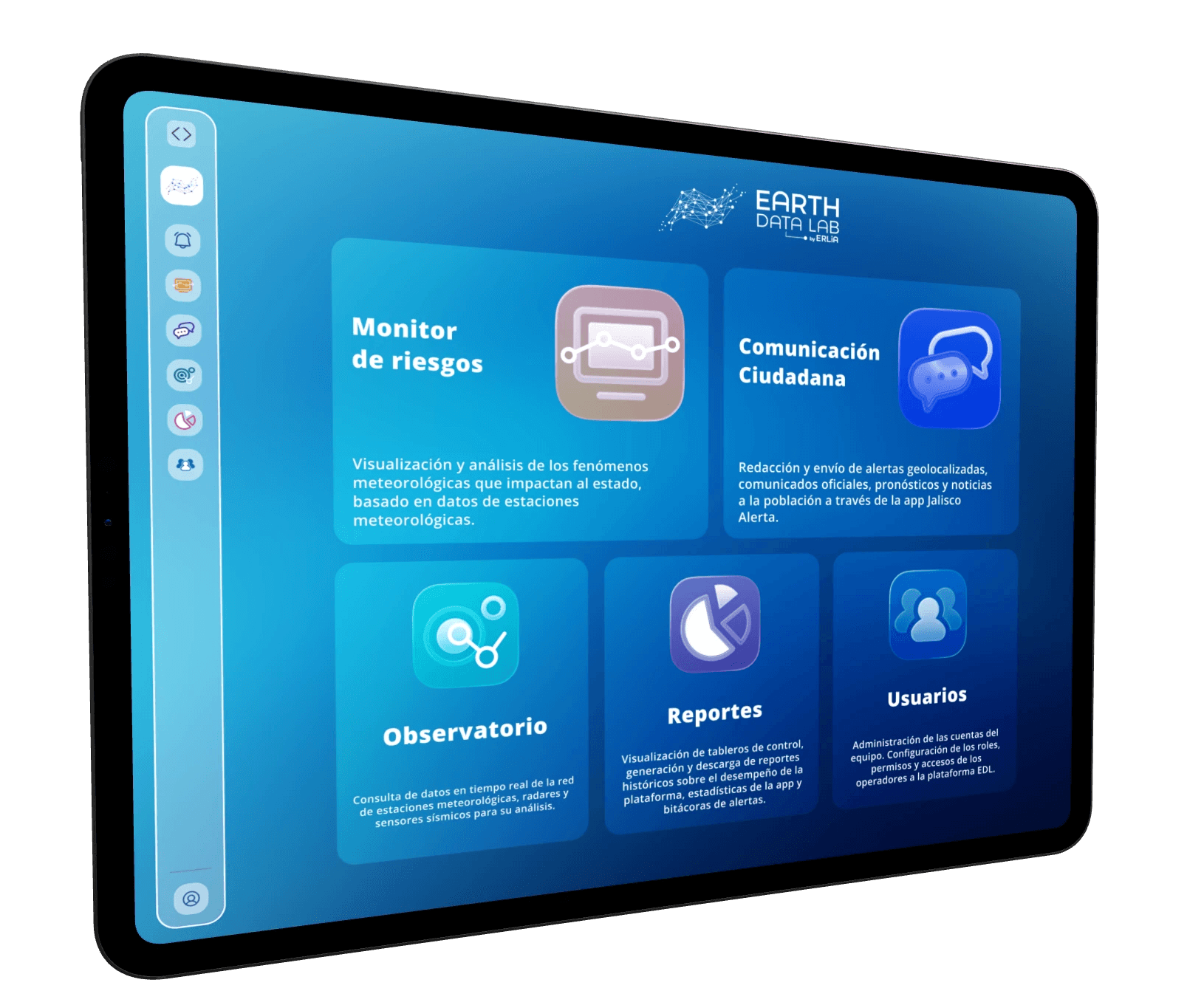 The FlowCRM app on the tablet