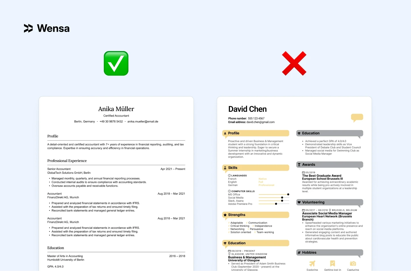 person editing a minimalist resume template that balances white space and structure