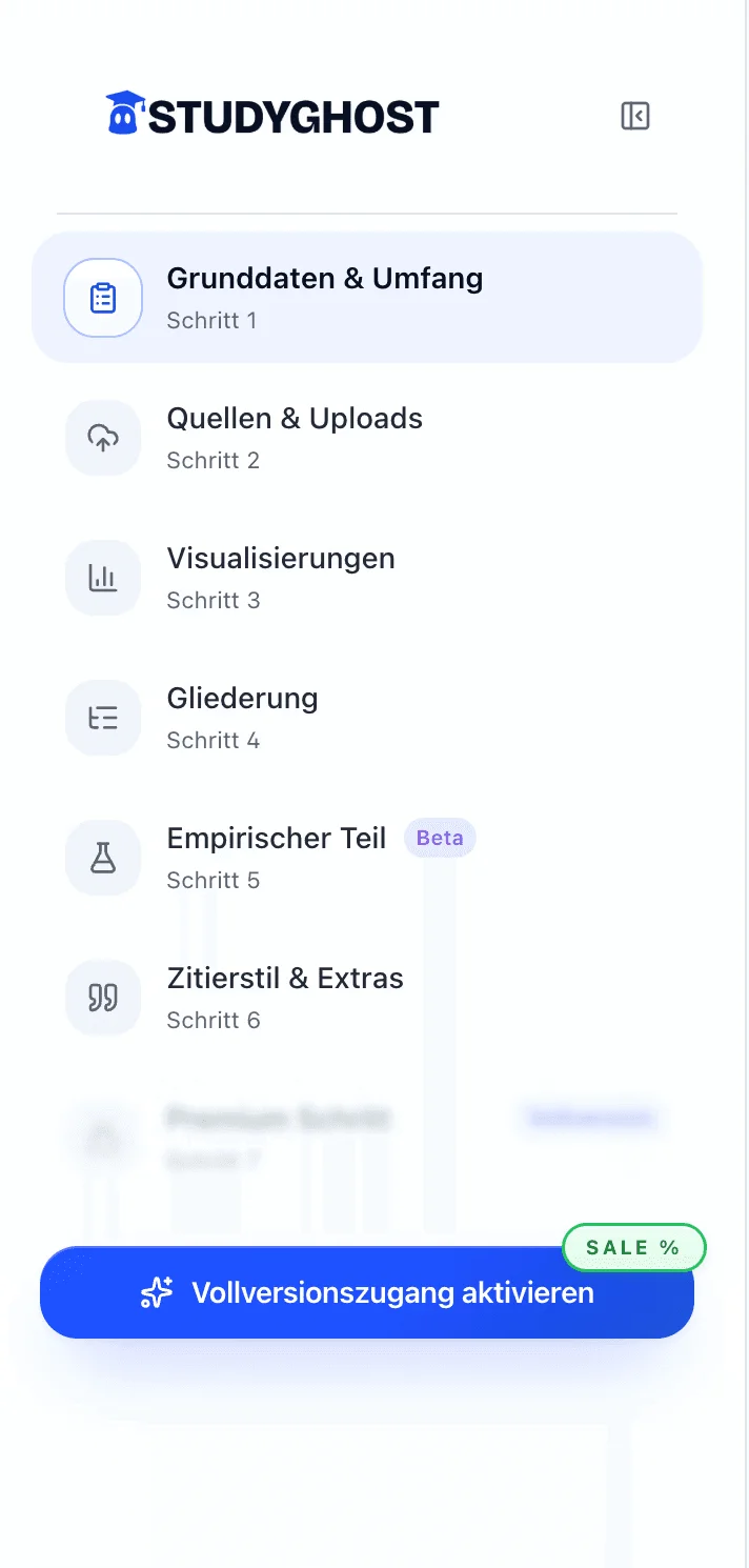 StudyGhost editor: overview of the work steps