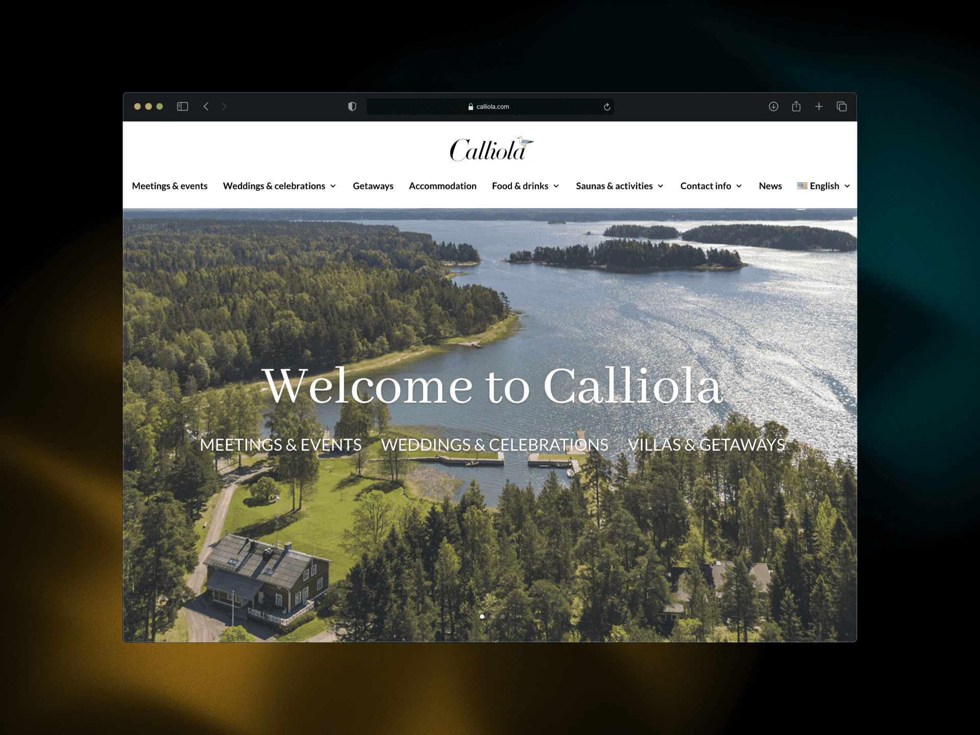 Mockup image of Calliola's website