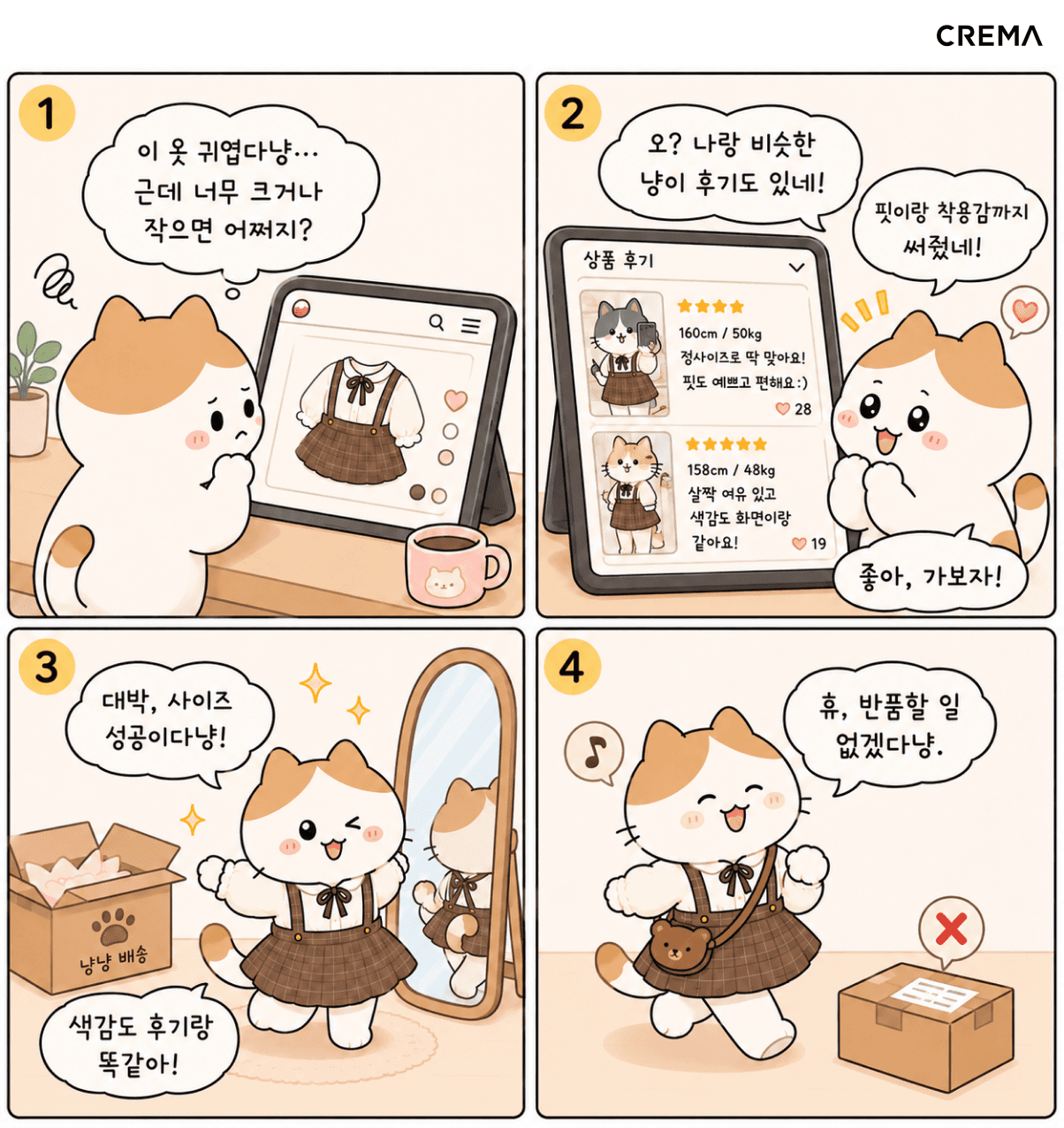 리뷰는 고객의 기대와 실제 상품 경험 사이의 간극을 줄여, 구매 후 반품률을 낮추는 데 도움을 줍니다.