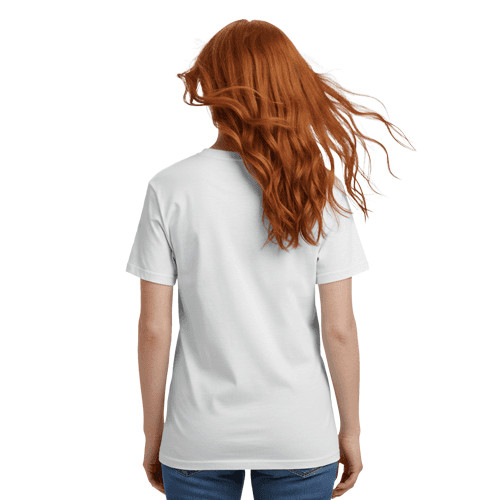 T-shirt mockup with a woman model back view