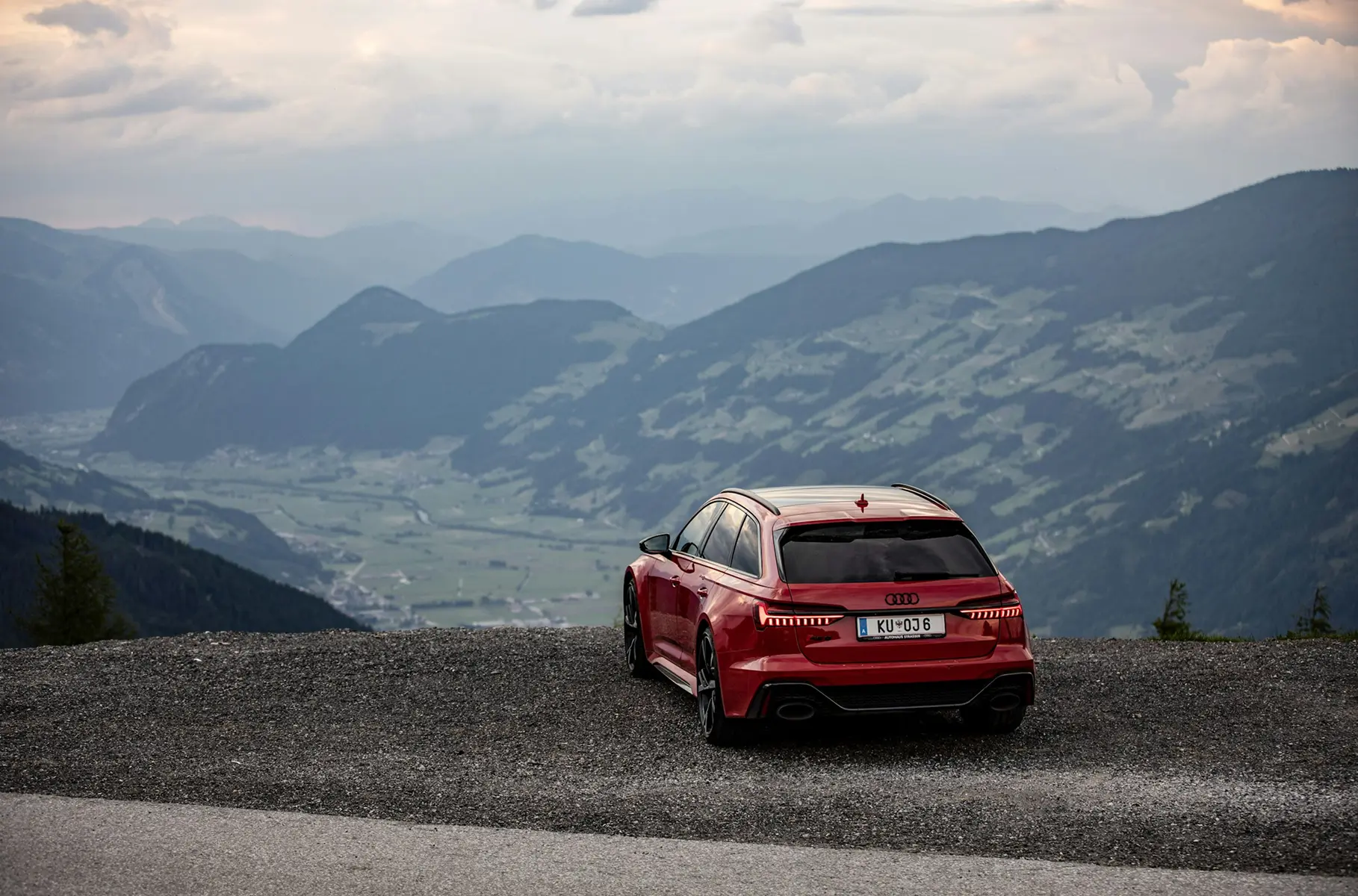 Car rental vehicle parked at a scenic location, representing local, city, and airport car rental services