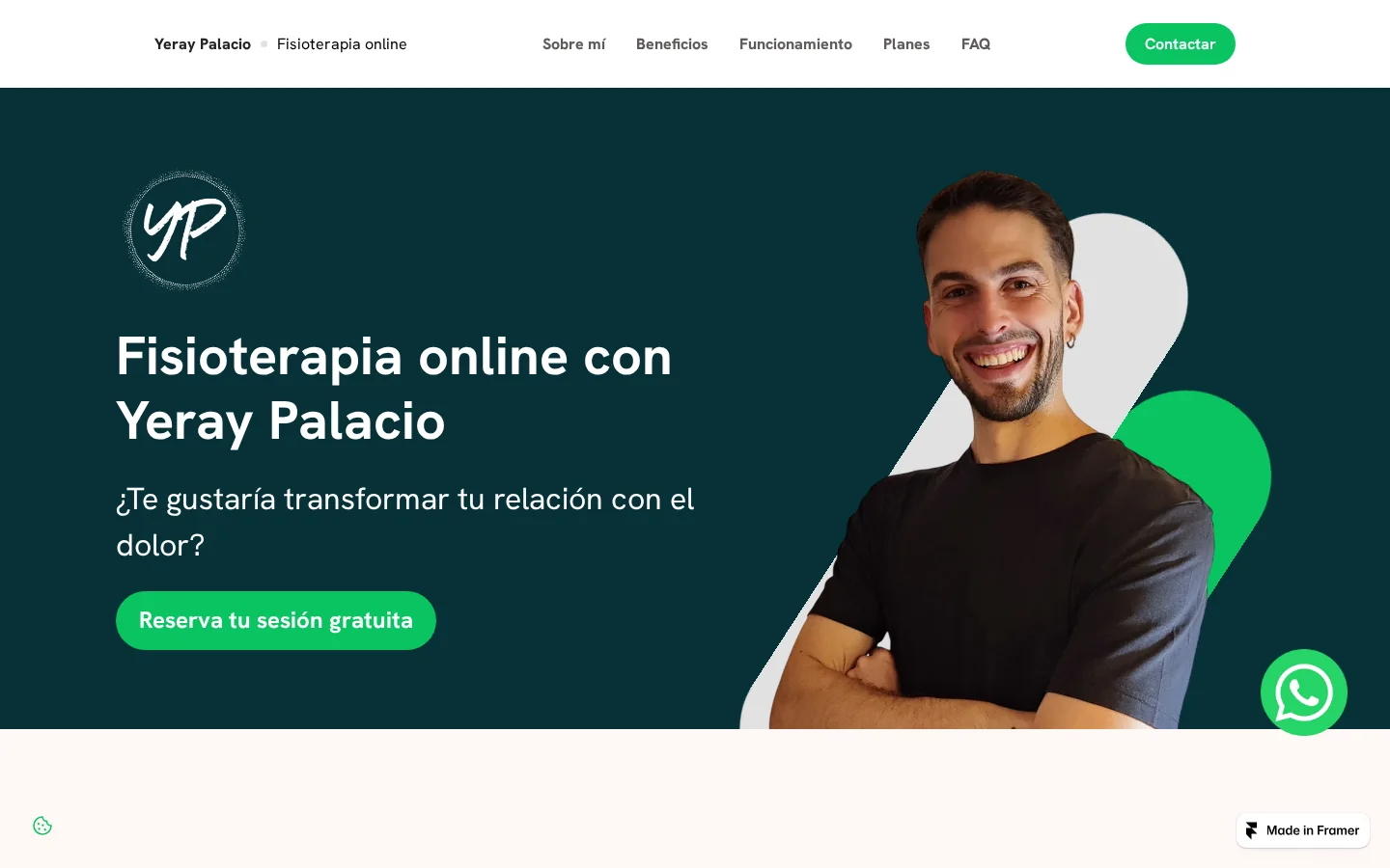 Captura de la web de Yeray Palacio Fisioterapia