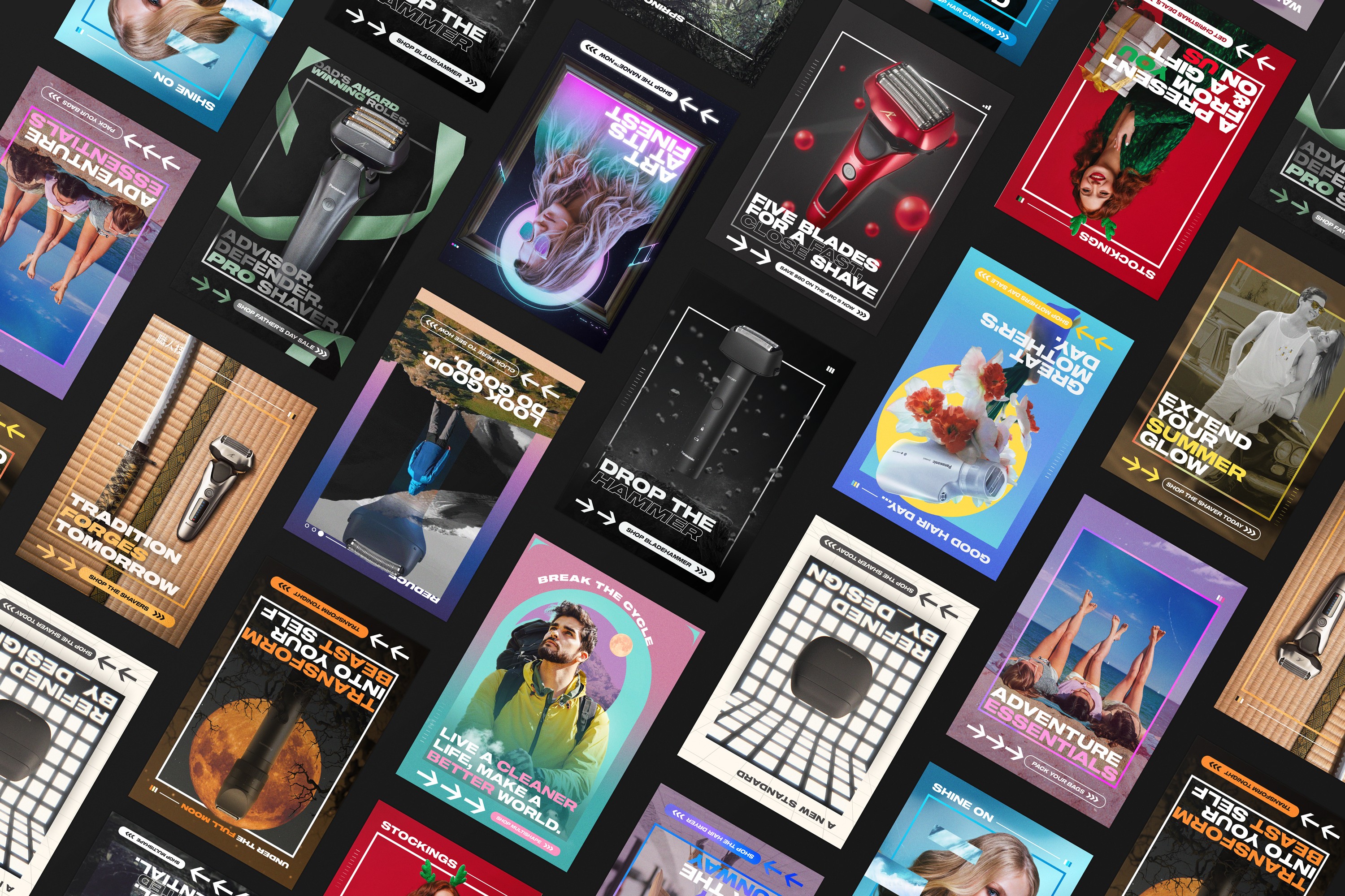 A collection of hero images from various emails