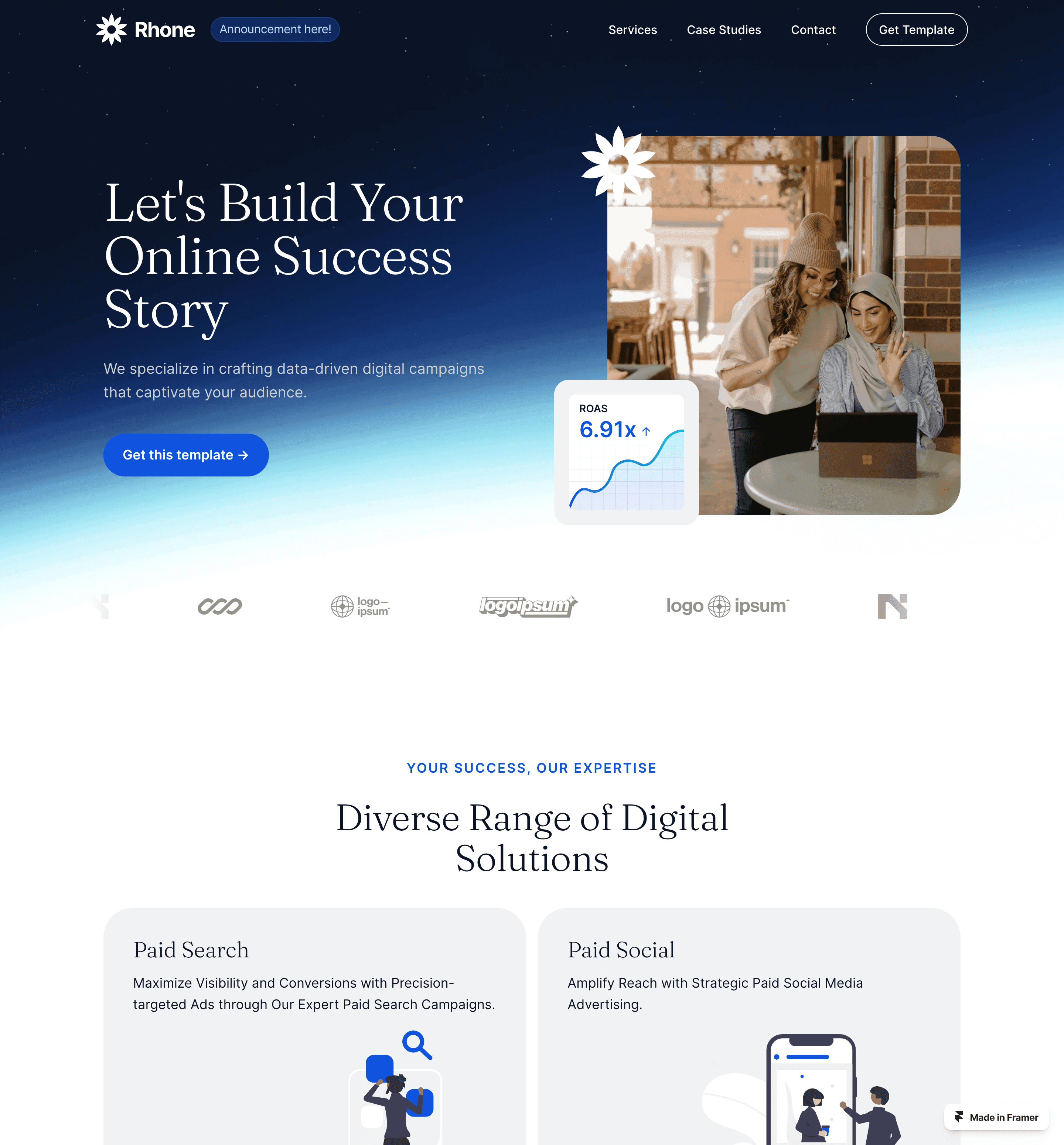 rhone template for digital marketing agencies