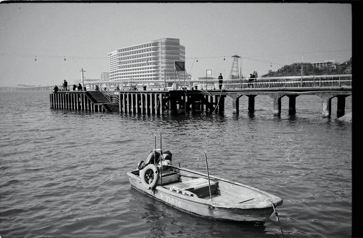 a boat in the sea in high angle