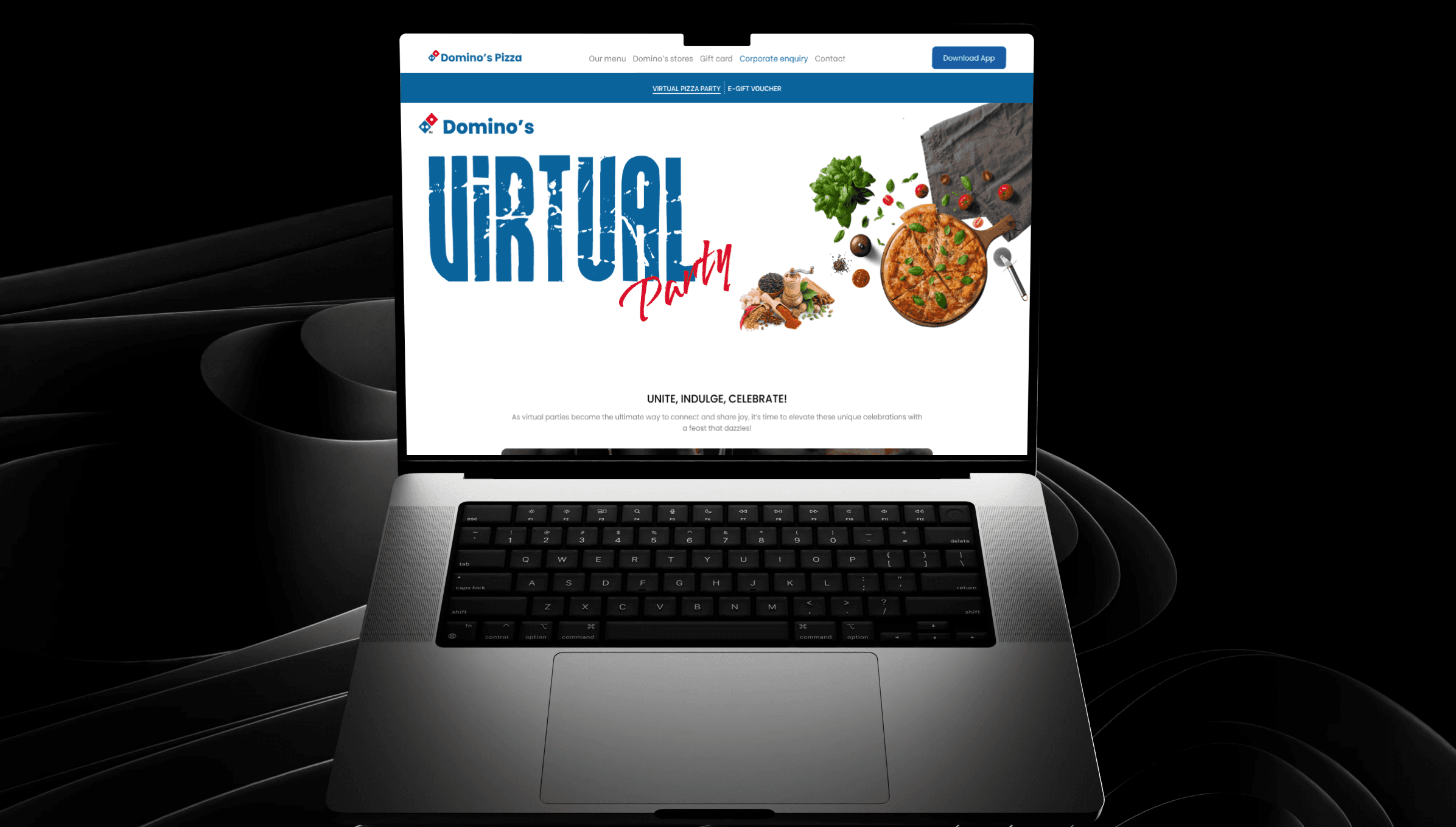 An image of a virtual party page
