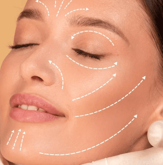 woman holding heft long blonde hair