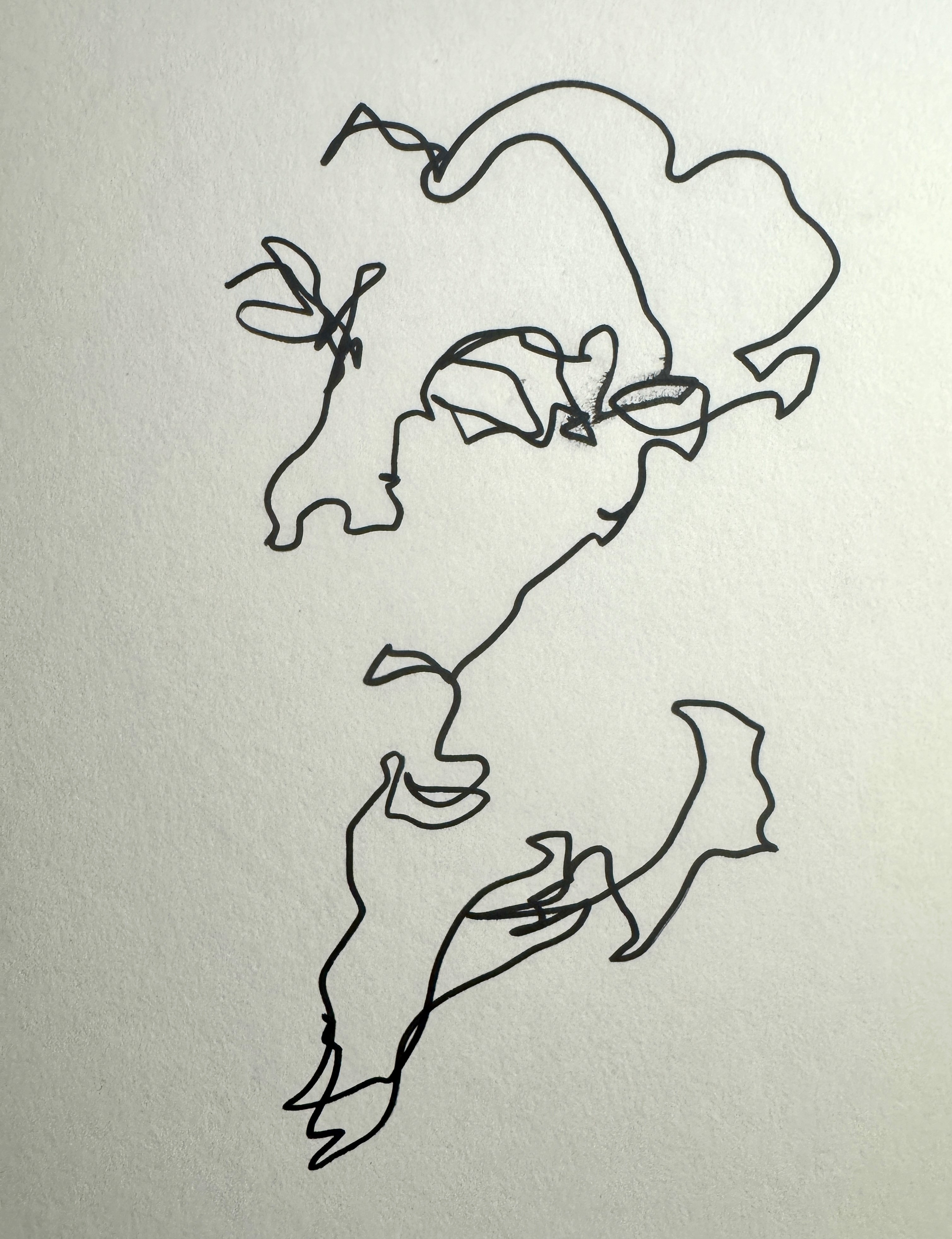 A blind contour drawing of a Second Harvest Summit participant