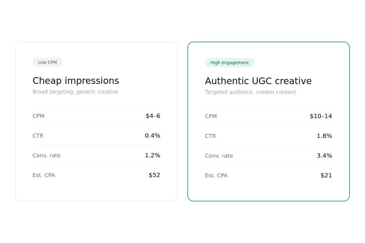Low CPM vs. high-engagement CPM - what actually converts: