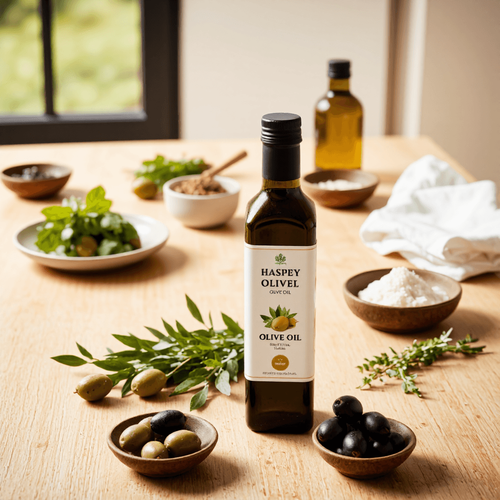 product photography of bottle of olive oil