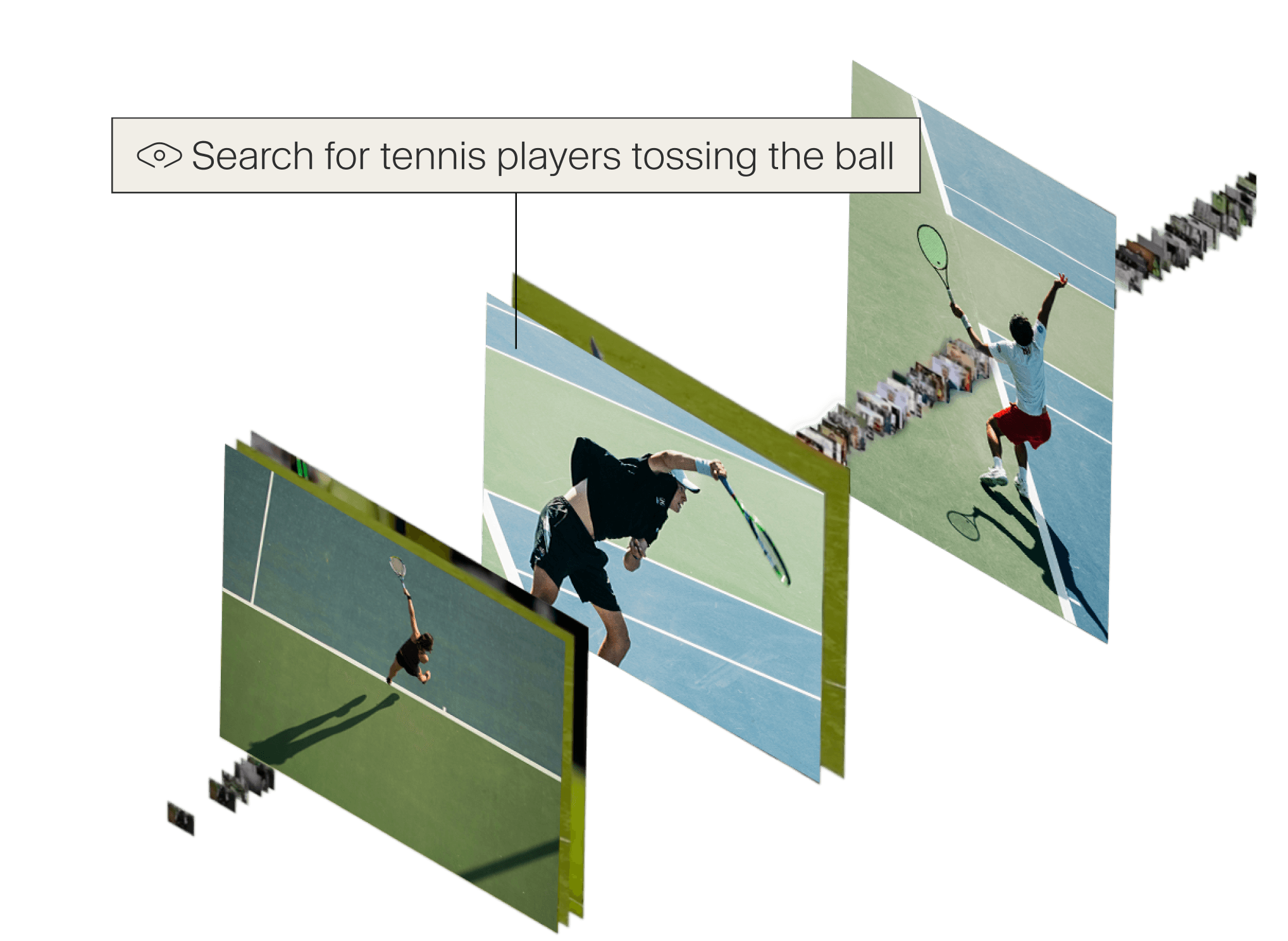shots of tennis players tossing the ball