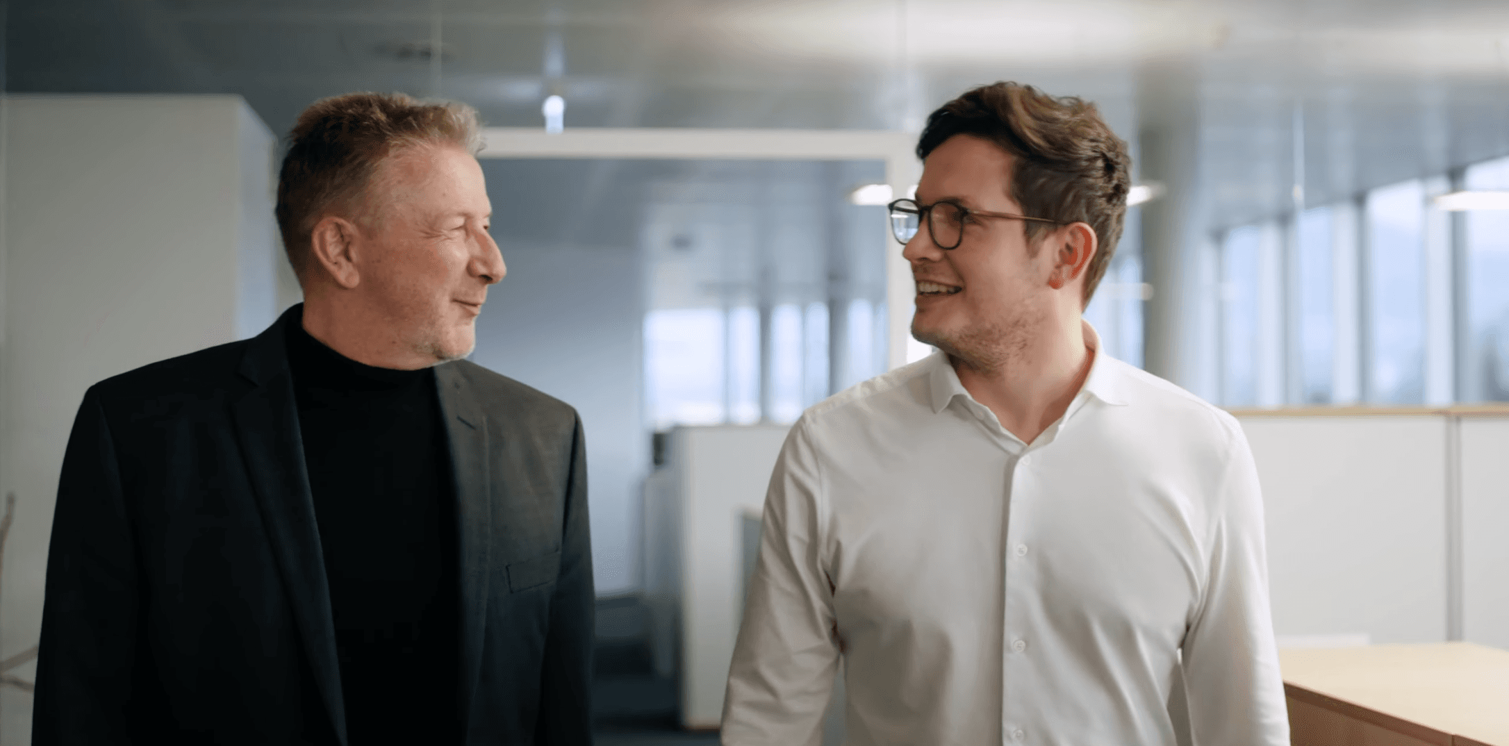 Lukas Bock, CEO of Mercura, with Michael Kania, VP Controlling at Sanitär Heinze
