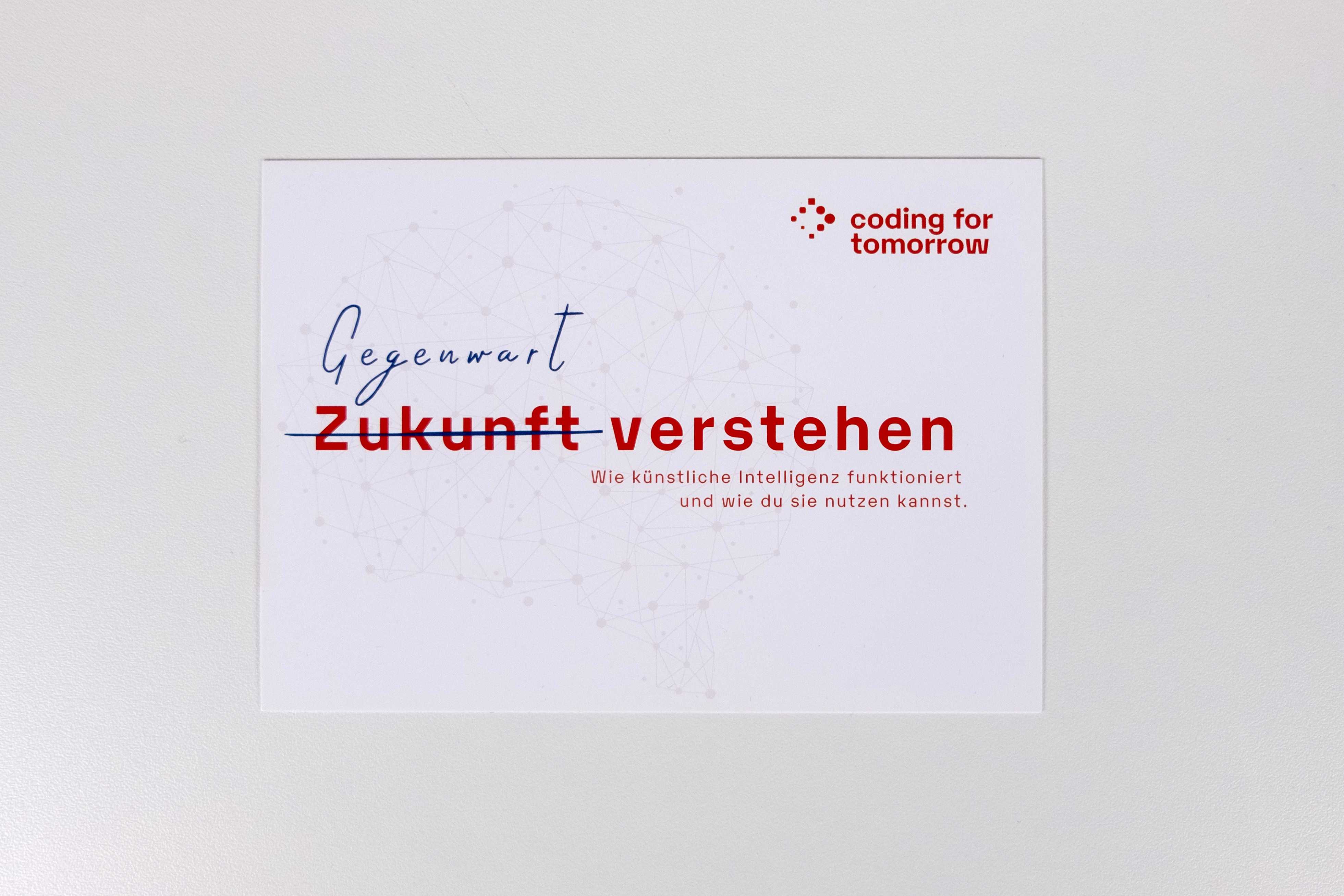 Poskarte "Gegenwart versehen" Vorderseite