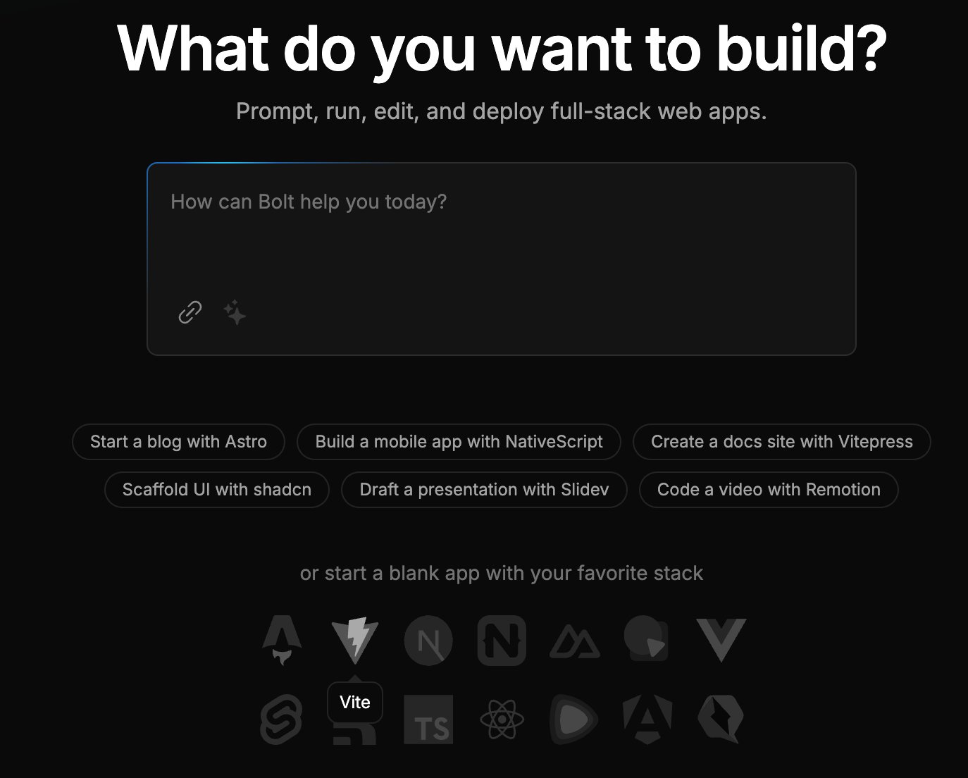 Crea aplicaciones con IA con Bolt.new