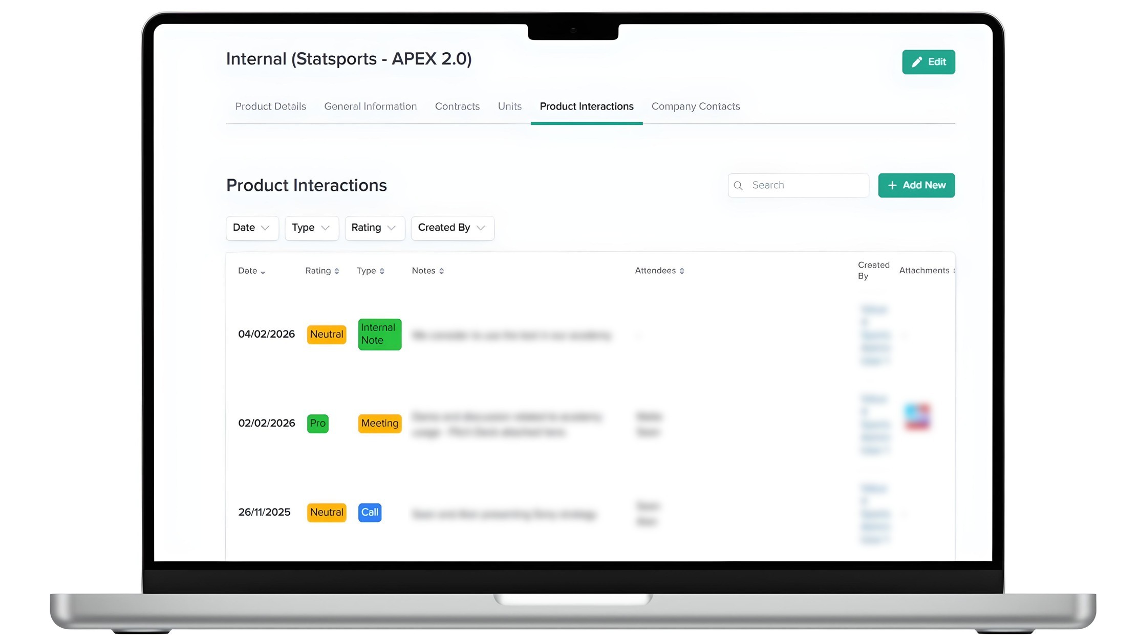 Sports tech management platform - Tech management feature