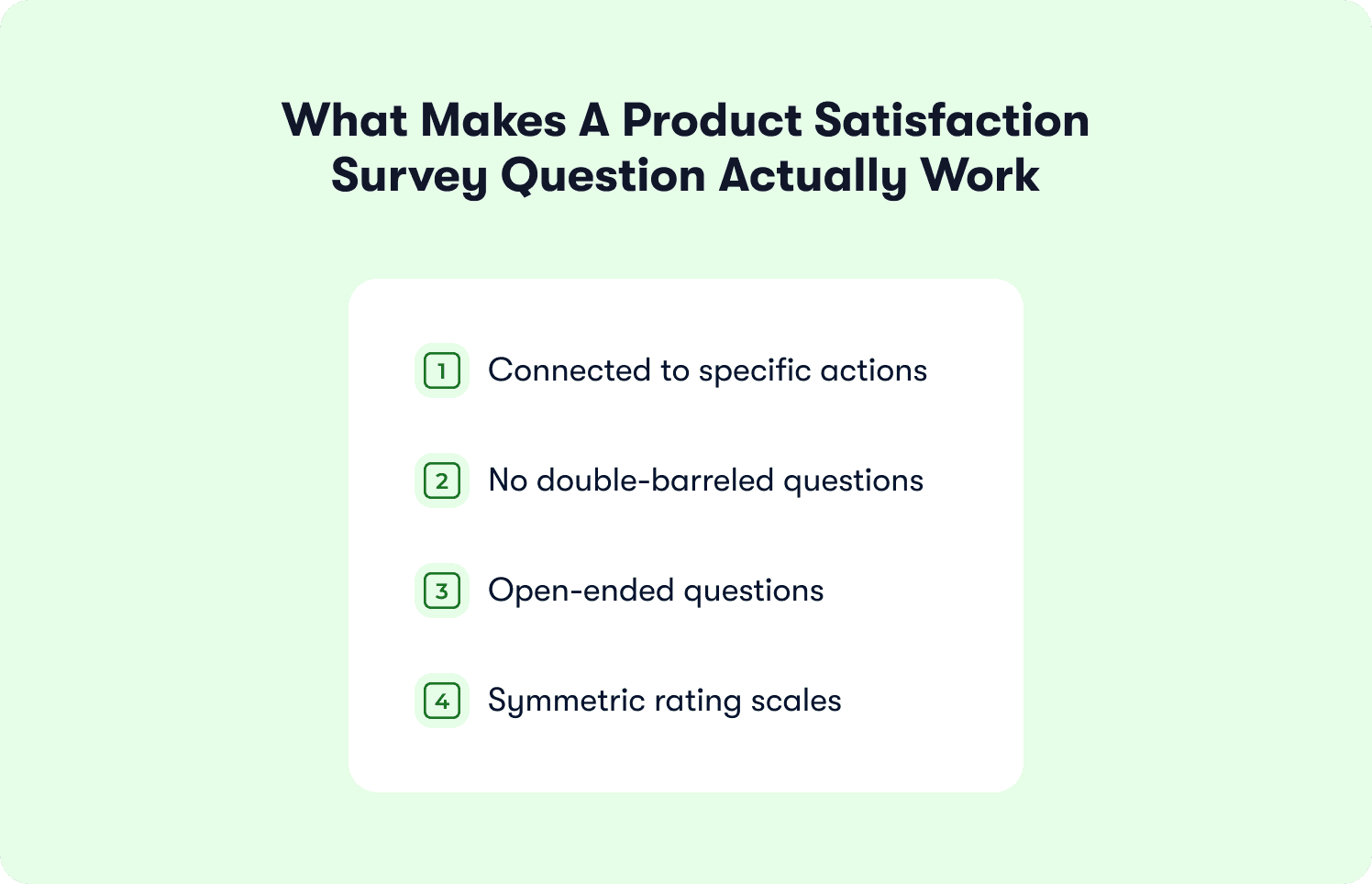effective product satisfaction survey question format