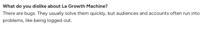 La Growth Machine Review - bugs