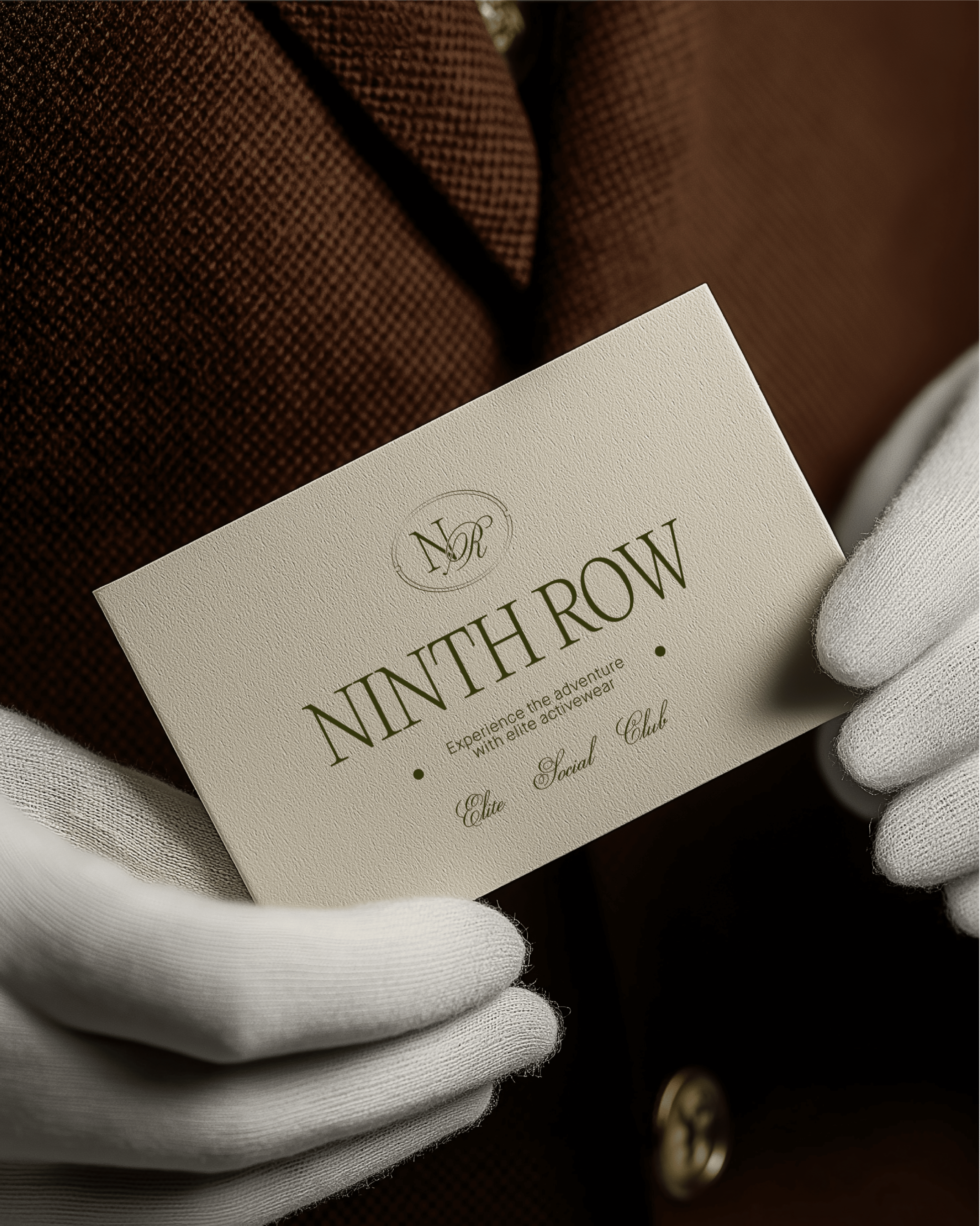 Business card holding mockup with golf club logo on it