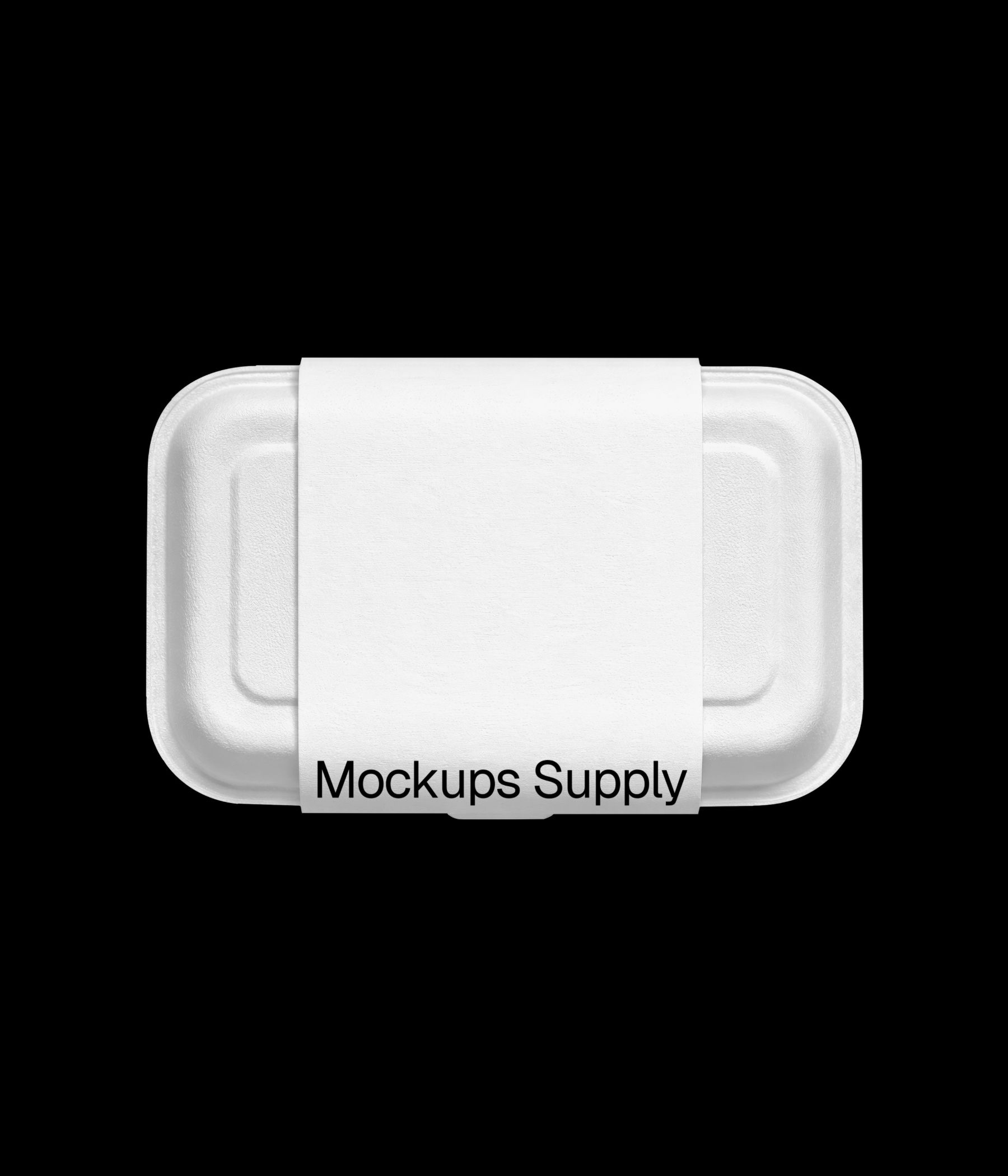 Takeaway food box with paper sleeve mockup for restaurant packaging branding