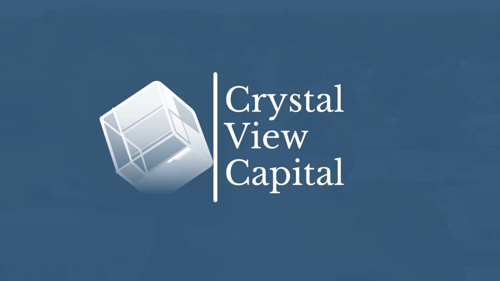 Crystal View Capital logo on blue background