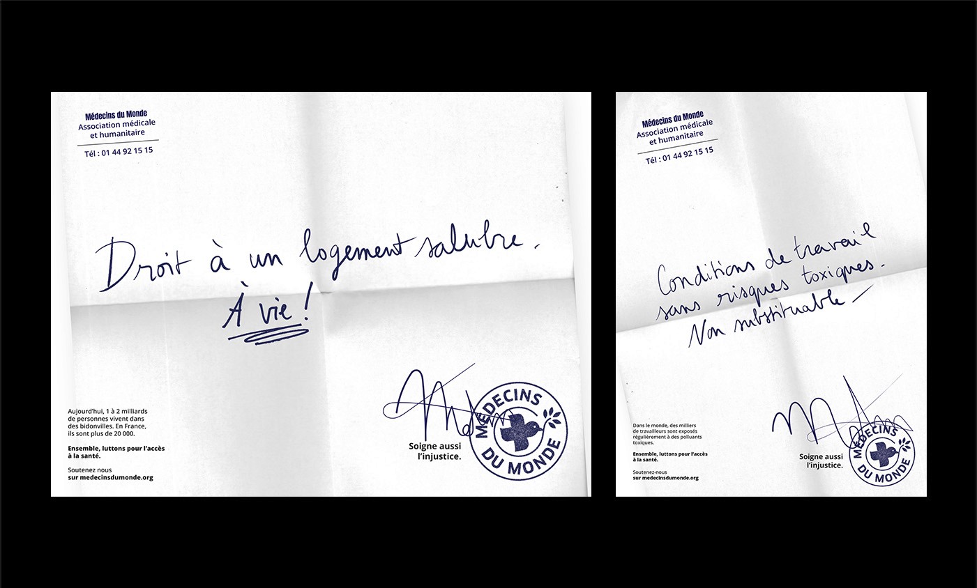 Campagne Médecins du Monde Grand Prix Affichage Mlle Pitch Awards 2023