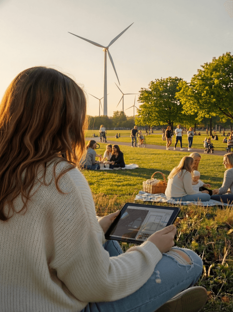 AI Mills pod geplaatst in hollands landschap