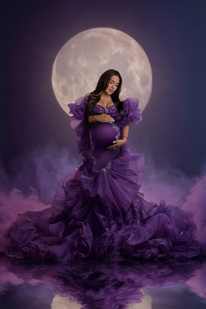 Digital maternity gown created by Bloom N’ Baby Studio — artistic and unique photo look.
