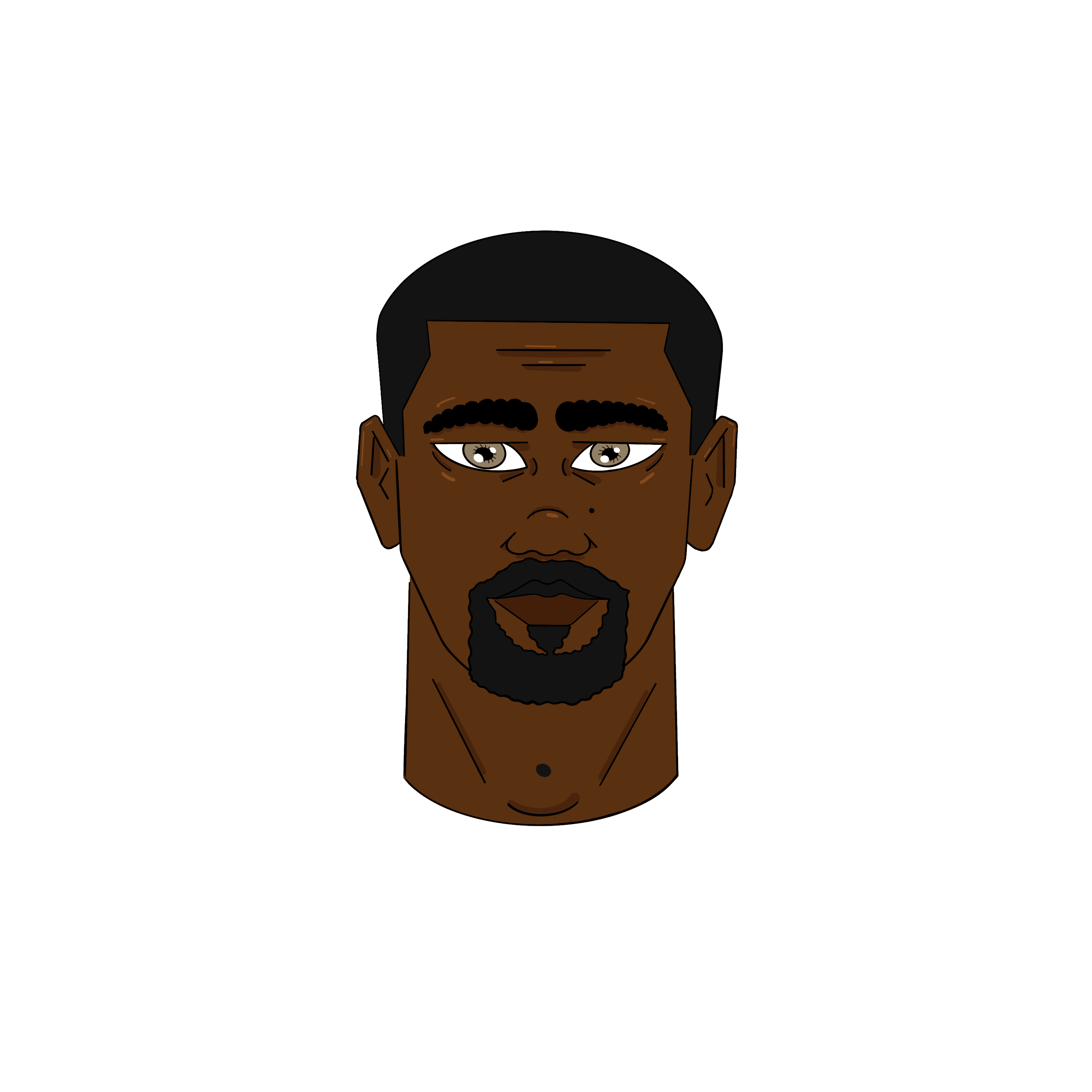 Illustration of Black man--goatie, short haircut