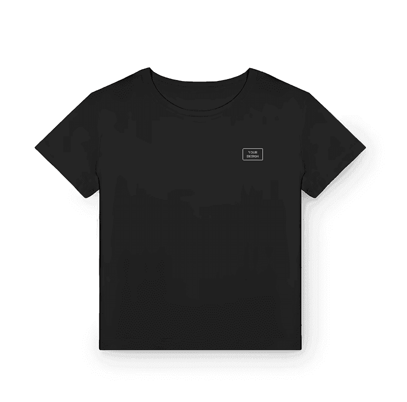 black tees available for customizing