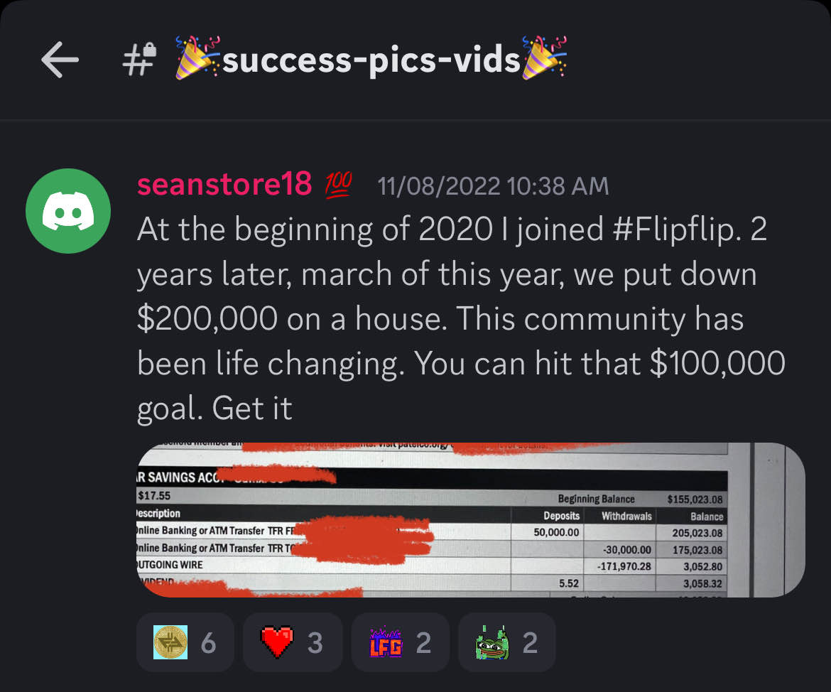 This a review that a client left for FlipFlip on their discord server