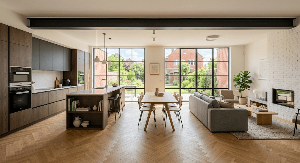 Transformation complète d'une maison familiale avec ouverture de mur et création d'un espace de vie lumineux à Braine-l'Alleud 