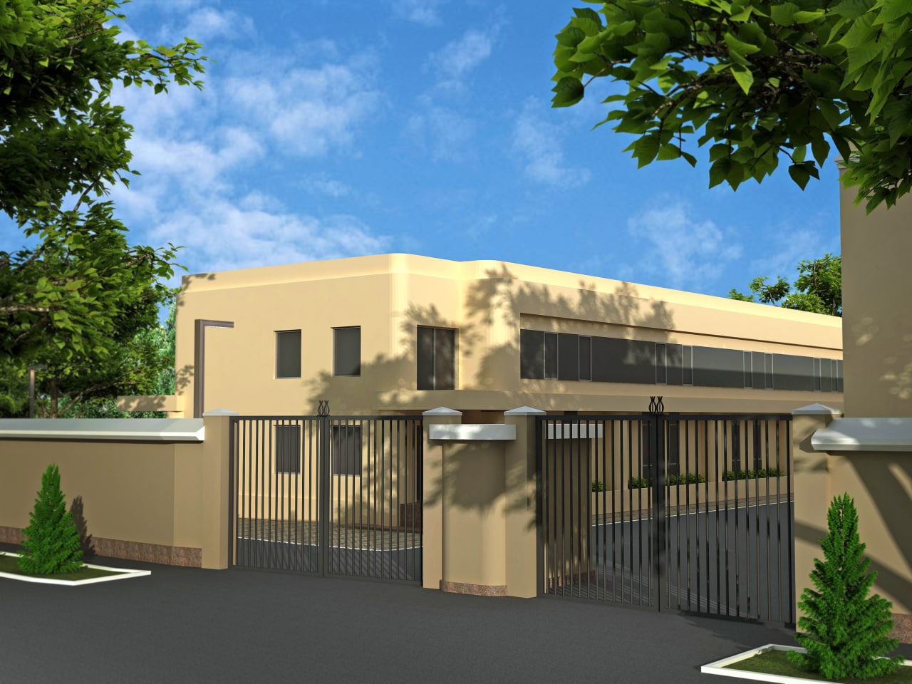 Архитектурный рендер мебельного завода, Ташкентская область