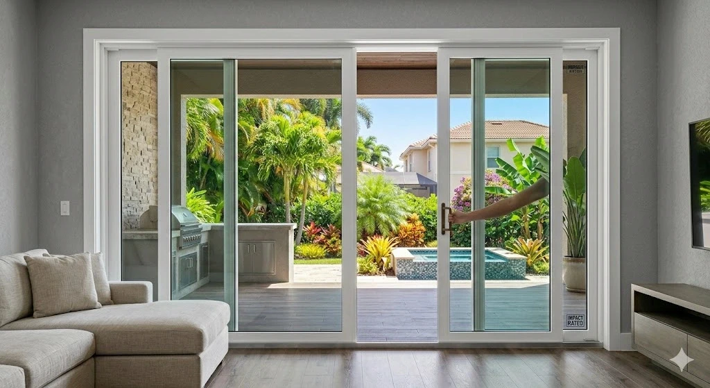 Impact-rated sliding glass door installation in a Fort Lauderdale home — Planet Construction FL