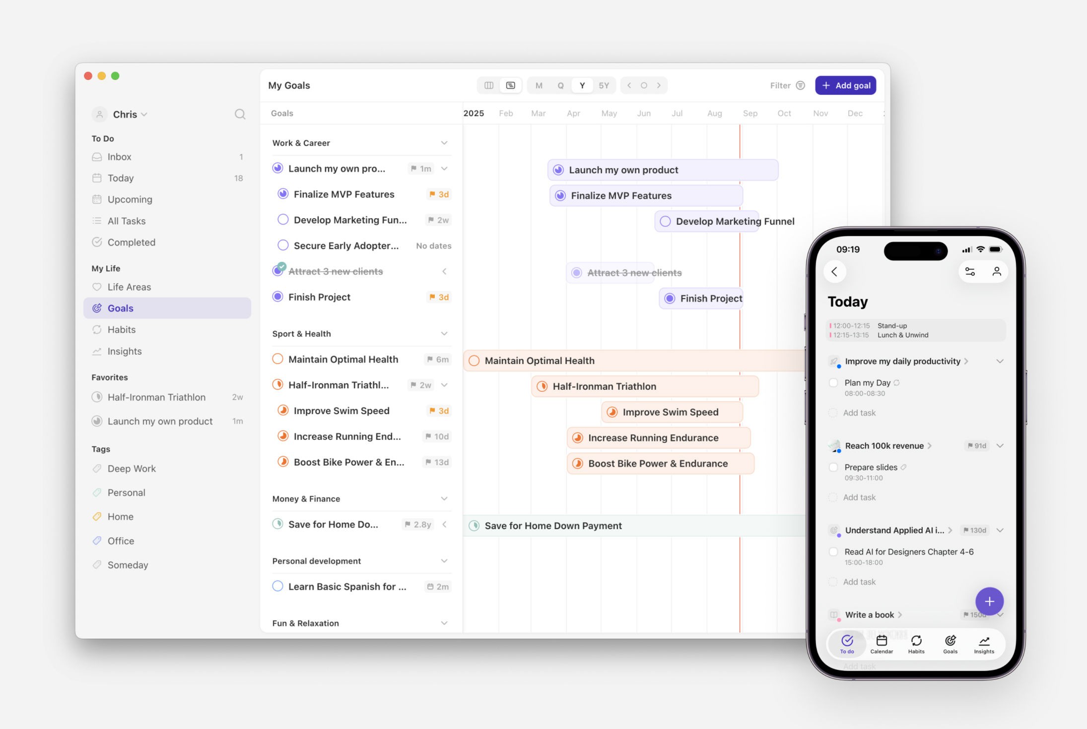 Griply life planner screenshot