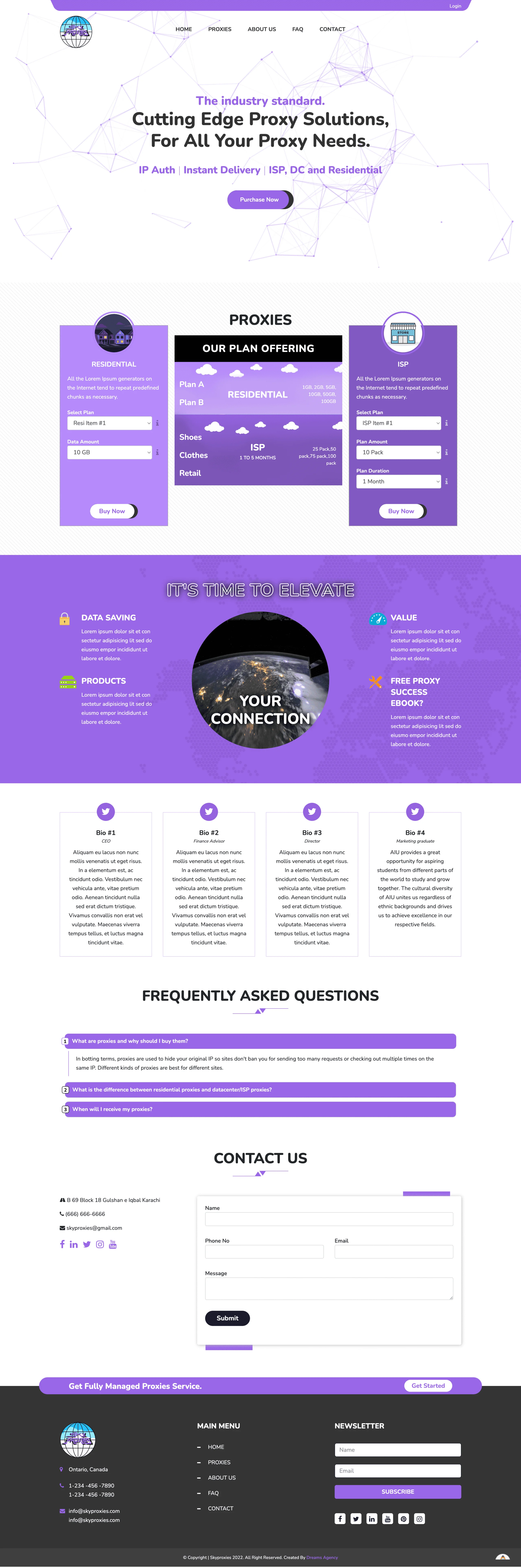 home page for skyservices website developed & designed by Dreams Agency Mississauga, Ontario