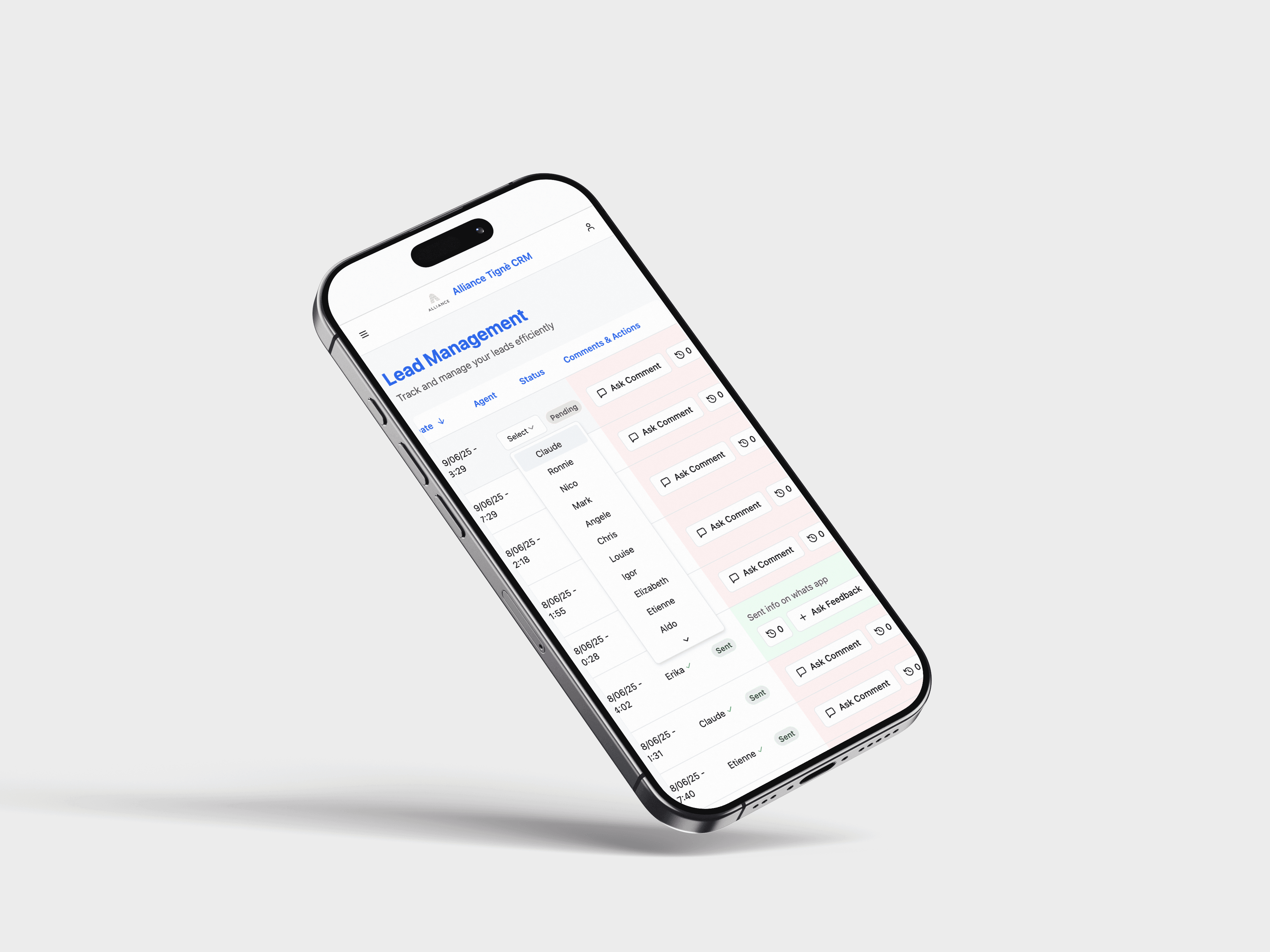 A mockup of Freelio's mobile app