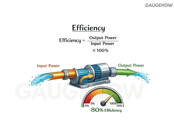 Mechanical efficiency input vs output